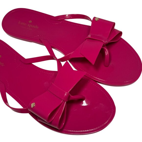 - KATE SPADE WOMEN JAYLA BOW FLIP FLOP SIZE 10 FESTIVE PINK - Picture 3 of 7